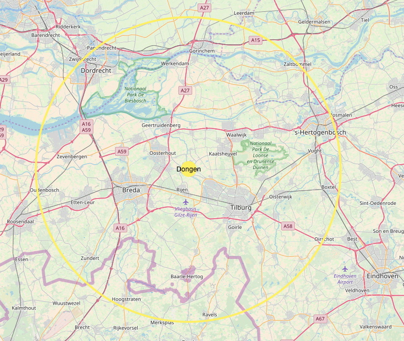 Ons kistorgel wordt zonder meerkosten bezorgd in een straal van 30 km rond Dongen.